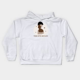 Young Gifted and Black Woman Kids Hoodie